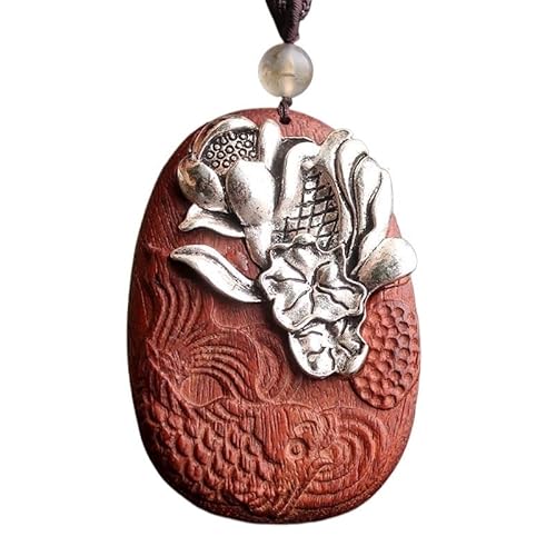 HUFFA Halskette mit Sandelholz-Anhänger im Vintage-Ethno-Stil for Damen – langes dekoratives Schmuck-Accessoire(BumperHarvest) von HUFFA