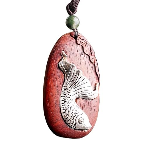 HUFFA Halskette mit Sandelholz-Anhänger im Vintage-Ethno-Stil for Damen – langes dekoratives Schmuck-Accessoire(Likeafishinwater) von HUFFA