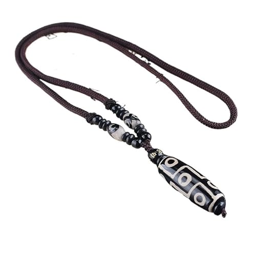 HUFFA Halskette mit tibetischen Achatperlen im Ethno-Stil – einzigartige Pulloverkette for Damen, modischer Accessoire-Anhänger(Black) von HUFFA