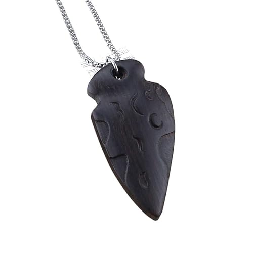 HUFFA Lange Halskette for Damen im Retro-Ethno-Stil – Pulloverkette mit Ebenholzblättern(Conformalpurple) von HUFFA