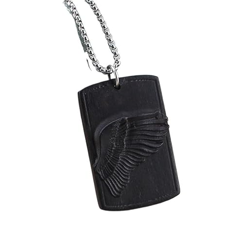 HUFFA Lange Halskette for Damen im Retro-Ethno-Stil – Pulloverkette mit Ebenholzblättern(Featherpurple) von HUFFA