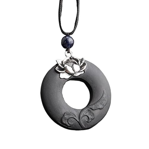 HUFFA Lange Pulloverkette for Damen im Retro-Stil mit Ebenholzanhänger – modisches Accessoire for jedes Outfit von HUFFA