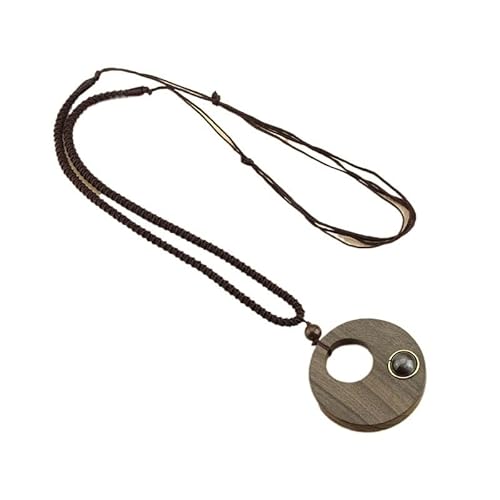 HUFFA Lange runde Holzkette for Damen – Stilvolles Pulloverketten-Schmuckaccessoire(Eccentricround) von HUFFA