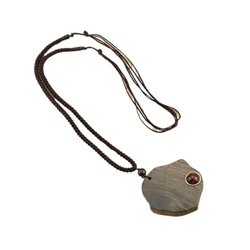 HUFFA Lange runde Holzkette for Damen – Stilvolles Pulloverketten-Schmuckaccessoire(Special-Shaped) von HUFFA