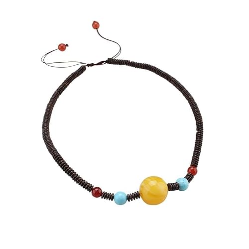 HUFFA Natürliche Halskette im ethnischen Stil for Frauen – böhmisches Schmuckzubehör(CoconutFlakeBead) von HUFFA