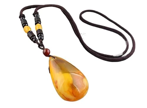 HUFFA Neue Lange Halskette im Ethno-Stil for Damen – Pulloverkette mit Anhänger und Sicherheitsschnalle(Waterdropstyle) von HUFFA