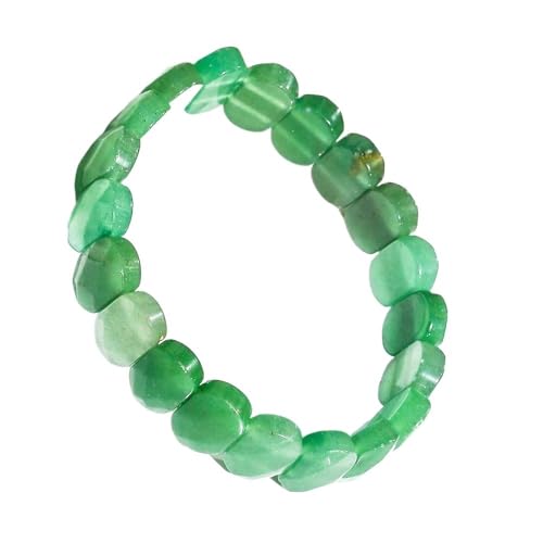 HUFFA Ovales Armband mit natürlichem Kristallfacetten - Mondscheinstein & Tigerauge - Handgefertigter Schmuck aus weißem Kiefernstein(DonglingJade) von HUFFA