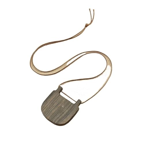 HUFFA Retro-Halskette aus literarischem Sandelholz, Lange Pulloverkette, Seil for Damen – einzigartige Modeaccessoires(Moneybagtreasure) von HUFFA