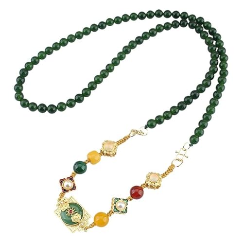 HUFFA Retro-Halskette mit Smaragdperlen und vielseitig tragbares, abnehmbares, gewebtes Armband for Damen von HUFFA