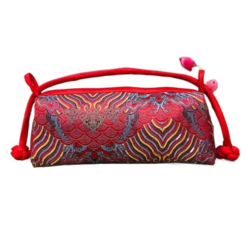 HUFFA Seidenhandtasche mit Handstickerei im chinesischen Stil for Damen | Elegante Cheongsam-Clutch for Cosplay und formelle Anlässe(Red Bolang) von HUFFA