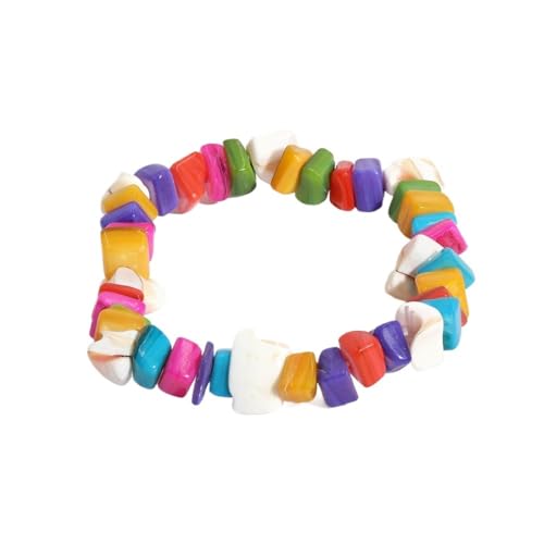 HUFFA Strand-Ethno-Armband aus natürlichem Kies und zerbrochener Muschel for Männer und Frauen – stilvoller, vom Ozean inspirierter Schmuck(Color10) von HUFFA
