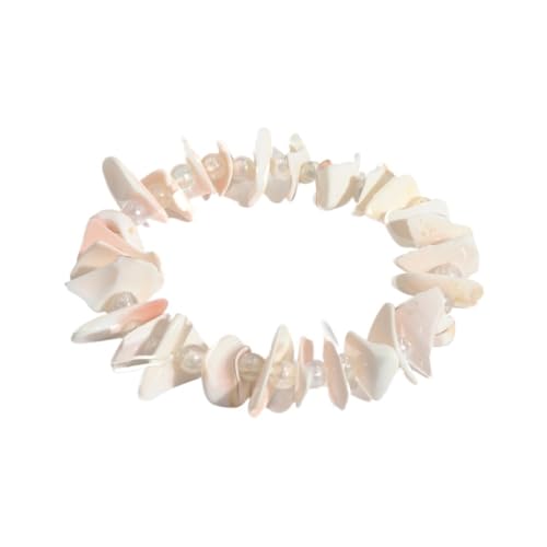 HUFFA Strand-Ethno-Armband aus natürlichem Kies und zerbrochener Muschel for Männer und Frauen – stilvoller, vom Ozean inspirierter Schmuck(Color12) von HUFFA