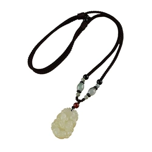 HUFFA Verstellbare Guardian Jade Halskette for Männer und Frauen | Pullover Kette Anhänger Zubehör(RatZodiacNecklace) von HUFFA