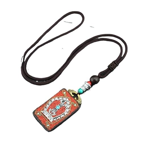 HUFFA Vintage Nepal Thangka Elefant Ebenholz Anhänger Halskette - Ethno-Stil Pullover Kette for Damen und Herren(BuddhaDiamond) von HUFFA