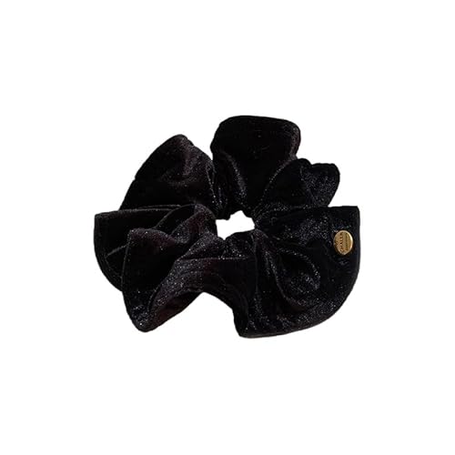 Haarring aus Samt – weiches, plissiertes Haarseil for stylische Haar-Accessoires(black) von HUFFA