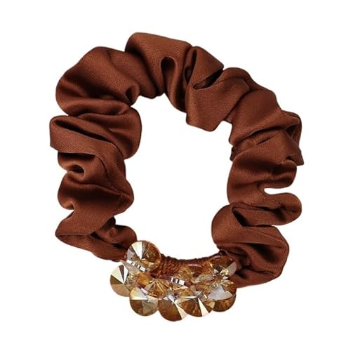 Haarseil Haarring Kopfbedeckung Darmring Damenhaar Pferdeschwanz Haarseil Haarschmuck(Brown) von HUFFA
