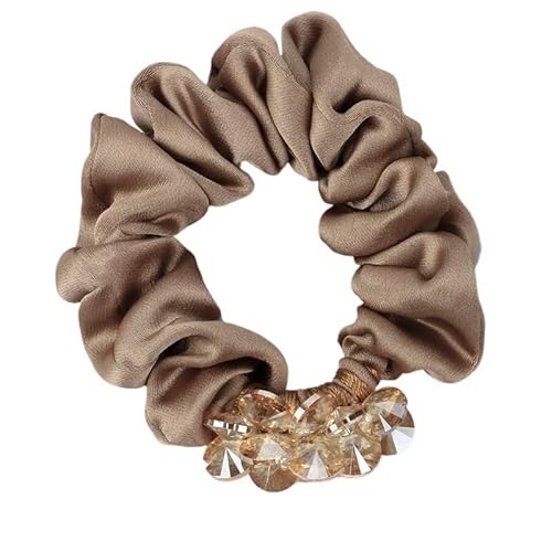 Haarseil Haarring Kopfbedeckung Darmring Damenhaar Pferdeschwanz Haarseil Haarschmuck(Khaki) von HUFFA