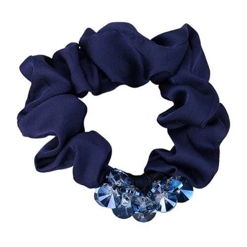 Haarseil Haarring Kopfbedeckung Darmring Damenhaar Pferdeschwanz Haarseil Haarschmuck(navy Blue) von HUFFA