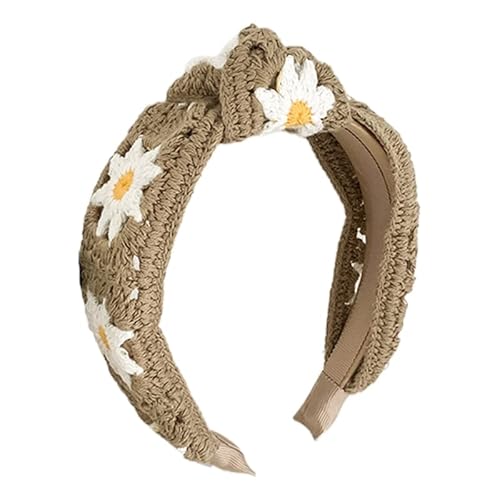 Häkelnadel Frauen waschen Gesicht Haarband Stirnbänder mit Häkeln Stil Dekor sanften Stil Haar Hoop(Khaki) von HUFFA