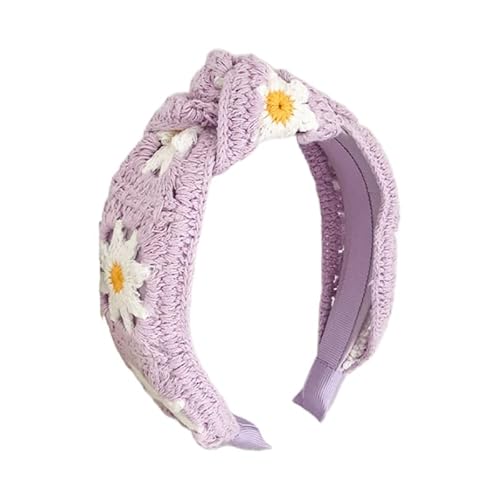 Häkelnadel Frauen waschen Gesicht Haarband Stirnbänder mit Häkeln Stil Dekor sanften Stil Haar Hoop(Lila) von HUFFA