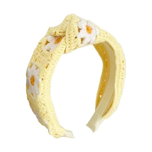 Häkelnadel Frauen waschen Gesicht Haarband Stirnbänder mit Häkeln Stil Dekor sanften Stil Haar Hoop(yellow) von HUFFA