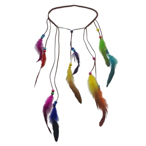 Handgemachtes indisches ethnisches Feder-Stirnband for Frauen böhmisches Party-Haar-Zubehör Tiara-Kopfschmuck(Feather headband I) von HUFFA