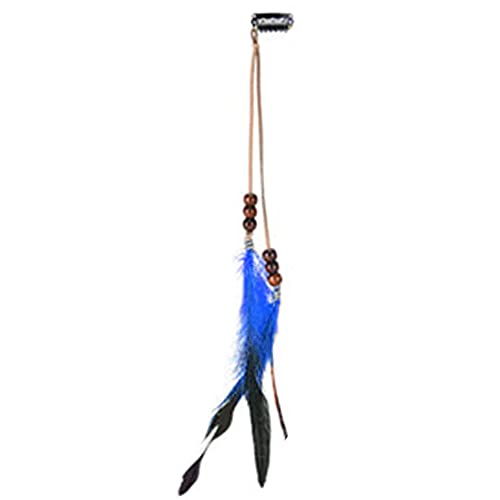 Kamm Kopfschmuck Boho Farbige Extensions Stirnband Kopfbedeckung Feder Haarseil Haarspangen Indische Kopfbedeckungen(Blue) von HUFFA