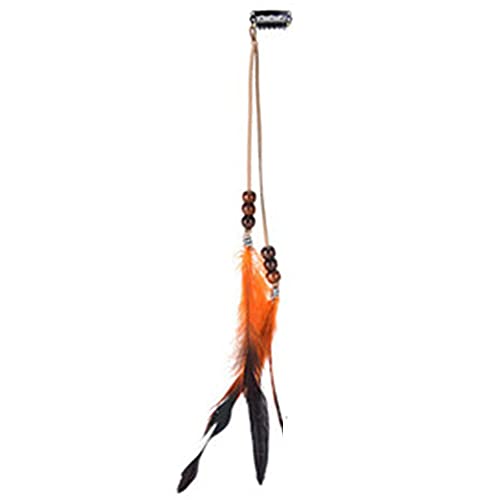 Kamm Kopfschmuck Boho Farbige Extensions Stirnband Kopfbedeckung Feder Haarseil Haarspangen Indische Kopfbedeckungen(Orange) von HUFFA