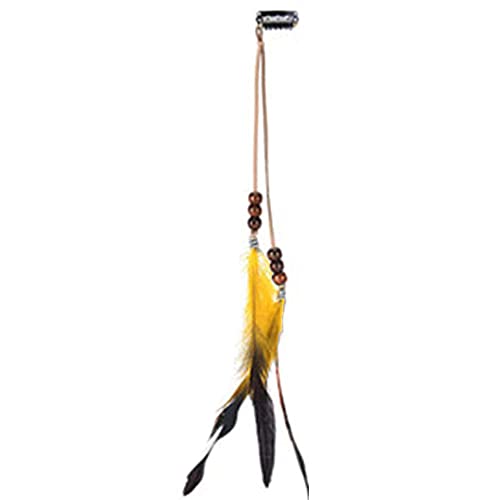 Kamm Kopfschmuck Boho Farbige Extensions Stirnband Kopfbedeckung Feder Haarseil Haarspangen Indische Kopfbedeckungen(yellow) von HUFFA