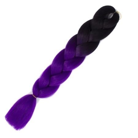 Ombre Synthetische Flechthaarverlängerungen Jumbo-Zöpfe for Frauen Zöpfe 24'' 100g Zweifarbiges Ombre(19) von HUFFA
