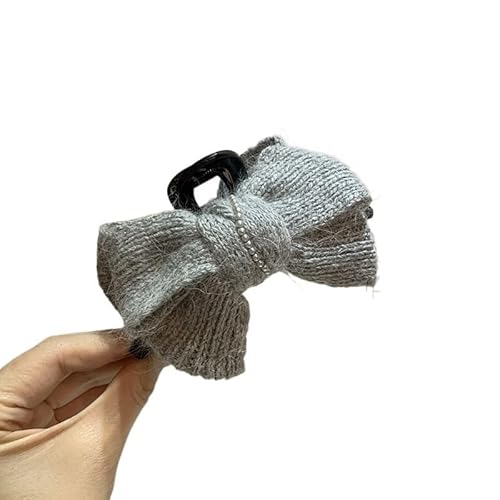 Plüschband Perlenschleife Greifclip - Damen Hai Haarspange for stylische Hochsteckfrisuren(Pearlbow) von HUFFA