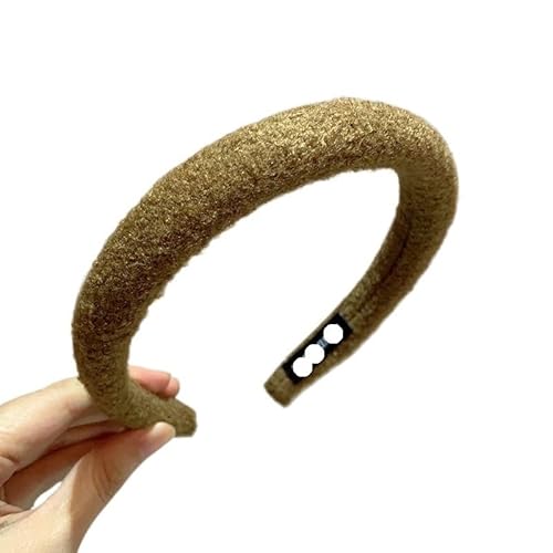 Plüschiges französisches Stirnband in Retro-Farben for High-Top-Frisuren – perfekte Haarnadel for Waschen des Gesichts und for Auspressen der Haare.(Lightbrown) von HUFFA