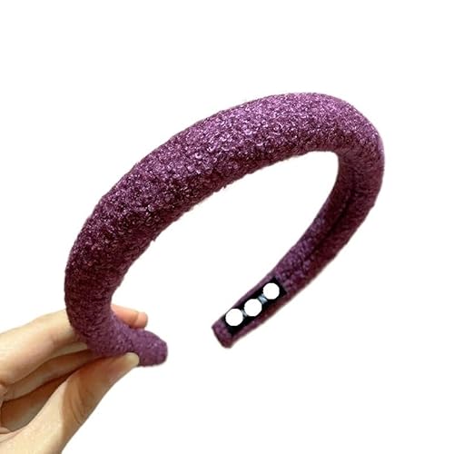 Plüschiges französisches Stirnband in Retro-Farben for High-Top-Frisuren – perfekte Haarnadel for Waschen des Gesichts und for Auspressen der Haare.(Lila) von HUFFA