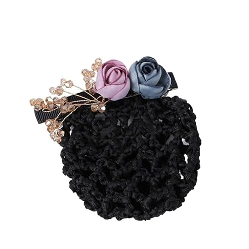 Professionelle Krankenschwester Haar Unsichtbare Grob Feder Clip Kopfbedeckung Arbeit Haar Blume Net Tasche(Purpleblue net) von HUFFA
