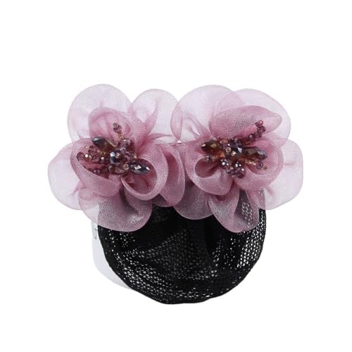 Professionelles Haarblumennetz mit Taschen, Haar-Accessoires for weibliche Bankkrankenschwestern und Stewardessen(Taropurple) von HUFFA
