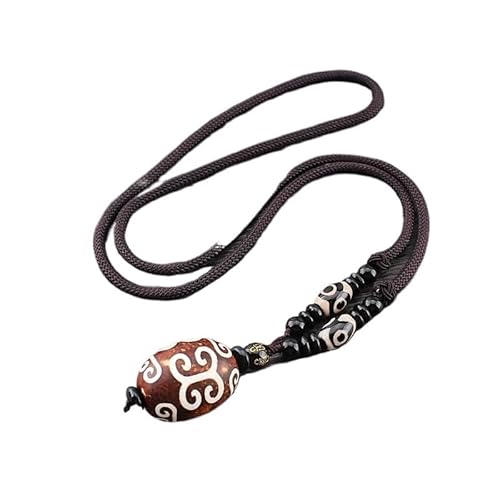 Pulloverkette im Retro-Ethno-Stil mit Achatperlen for Damen und Herren – einzigartiges Modeaccessoire(ShapedAgateBeads) von HUFFA