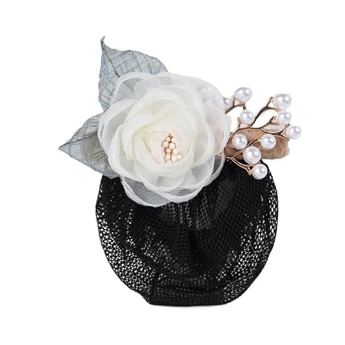 Rose Haarnetz Stewardess Bank Krankenschwester Professionelle Kopf Blume Arbeit Arbeit Feines Haarnetz Tasche Damen Haar Zubehör(Yellow net) von HUFFA