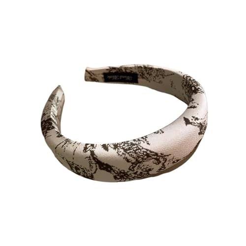 Satin Samt Bedrucktes Retro Stirnband for Damen Stylisches Haar Accessoire(Currycolor3CM) von HUFFA
