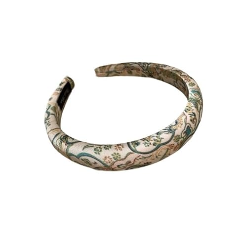 Satin Samt Bedrucktes Retro Stirnband for Damen Stylisches Haar Accessoire(Flowers2CM) von HUFFA