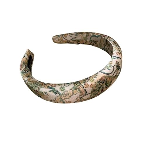 Satin Samt Bedrucktes Retro Stirnband for Damen Stylisches Haar Accessoire(Flowers3CM) von HUFFA