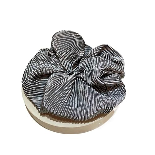 Seidiges, plissiertes Dickdarm-Haarband aus Satin for Damen – hochelastisches Stirnband mit Wurstringen(GraycameoBrown) von HUFFA