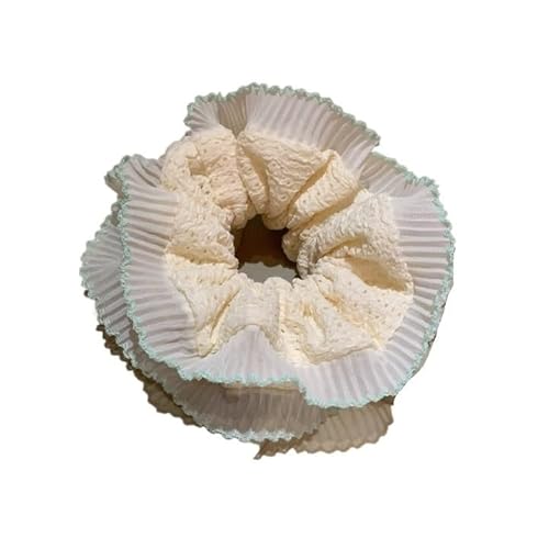 Spitzen-Dickdarm-Haarring, doppeltes Spitzen-Haarseil for alle Haartypen, vielseitiges Haar-Accessoire(Lightgreen) von HUFFA