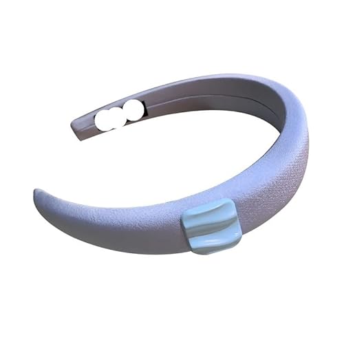 Stirnband mit quadratischer Haarklammer und geometrischer Textur – Kopfbedeckung aus hochschädeligem Schwamm for Frauen(Blue) von HUFFA