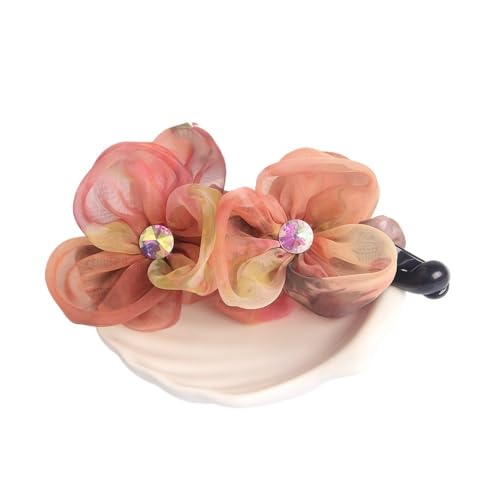 Stoff Blume Banane Clip Damen Haar Clip Haarspange kleine Schmuck(Blue) von HUFFA