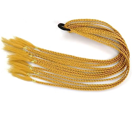 Synthetisches Haar Farbverlauf Schmutzig Geflochtener Pferdeschwanz Mit Gummiband Haarring Flechten Pferdeschwanz Frauen Haarteil(A21) von HUFFA