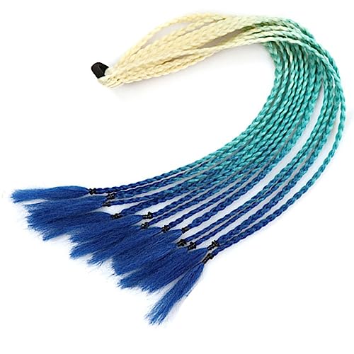 Synthetisches Haar Farbverlauf Schmutzig Geflochtener Pferdeschwanz Mit Gummiband Haarring Flechten Pferdeschwanz Frauen Haarteil(C24) von HUFFA