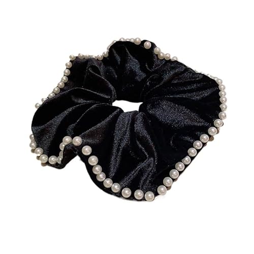 Übergroßer Haarring aus Retro-Perlensamt – Dickdarm-Haarschmuck for Frauen(LargeBlack) von HUFFA