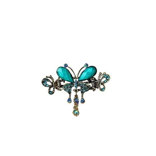 Vintage Strass-Quasten-Haarspange – mittlere horizontale Krabbenspange for Frisuren im Ethno-Stil(1holeblue) von HUFFA