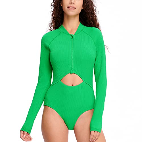 HUGE SPORTS Damen Badeanzüge mit Ausschnitt Hochgeschnittener Badeanzug(Grün,3XL) von HUGE SPORTS