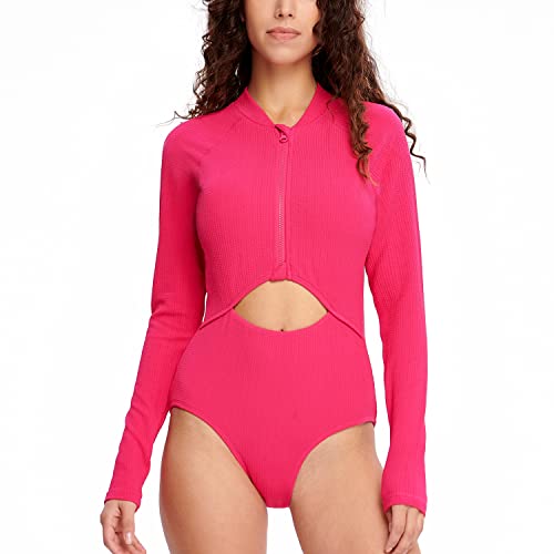 HUGE SPORTS Damen Badeanzüge mit Ausschnitt Hochgeschnittener Badeanzug(Rosa,3XL) von HUGE SPORTS